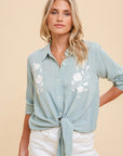 The Cara Embroidered Floral Top