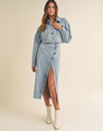 The Carissa Denim Jacket + Skirt Set - Sold Separately