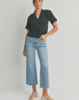 The Davina Slim Wide Leg Medium Denim Jeans