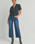 The Davina Slim Wide Leg Dark Denim Jeans