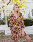 The Auburn Floral Wrap Mini Dress
