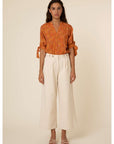The Colchique Woven Tie Sleeve Top by FRNCH