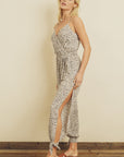 The Cheetah Print Tie-Ankle Jumpsuit