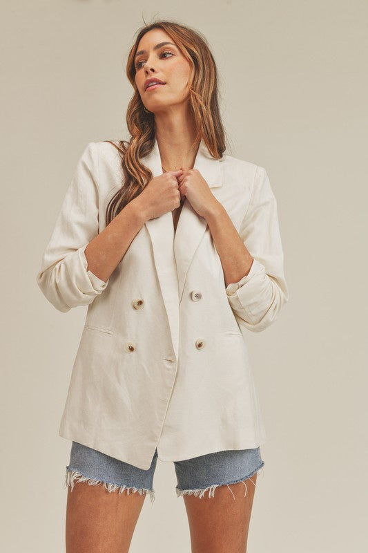 The Boyfriend Linen Blazer – Thread + Seed
