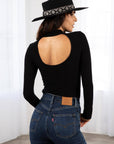 The Nostalgia Cutout Ribbed Mockneck Top