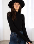 The Nostalgia Cutout Ribbed Mockneck Top