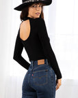 The Nostalgia Cutout Ribbed Mockneck Top