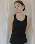 The Judd Black Basic Cotton Tank