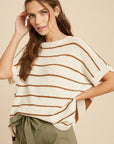 The Karli Striped Short-Sleeve Sweater