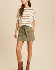 The Karli Striped Short-Sleeve Sweater