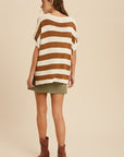 The Karli Striped Short-Sleeve Sweater