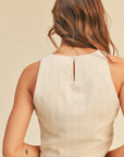 The Kerry Crop Linen Top
