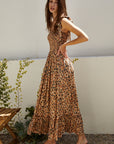 The Fika Leopard Smocked Maxi Dress