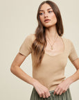 The Maika Taupe Sweetheart Top