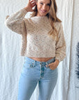 The Olivia Rainbow Speckle Cropped Sweater