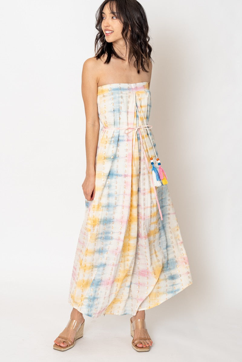 rainbow tie dye maxi dress The Rainbow Tie-Dye Tube Maxi Dress