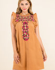 The Robin Embroidered Corduroy Dress