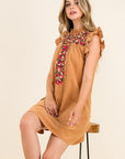 The Robin Embroidered Corduroy Dress