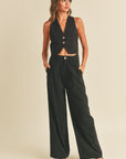 The Rumi Linen Vest + Pants Set - Sold Separately