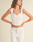 The Dani White Denim Top + Pants Set