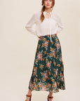 The Shania Floral Pleated Maxi Skirt