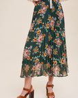 The Shania Floral Pleated Maxi Skirt
