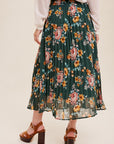 The Shania Floral Pleated Maxi Skirt