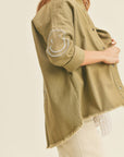 The Smiley Embroidered Shacket