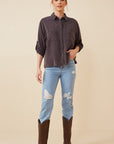 The Tess Roll Sleeve Top