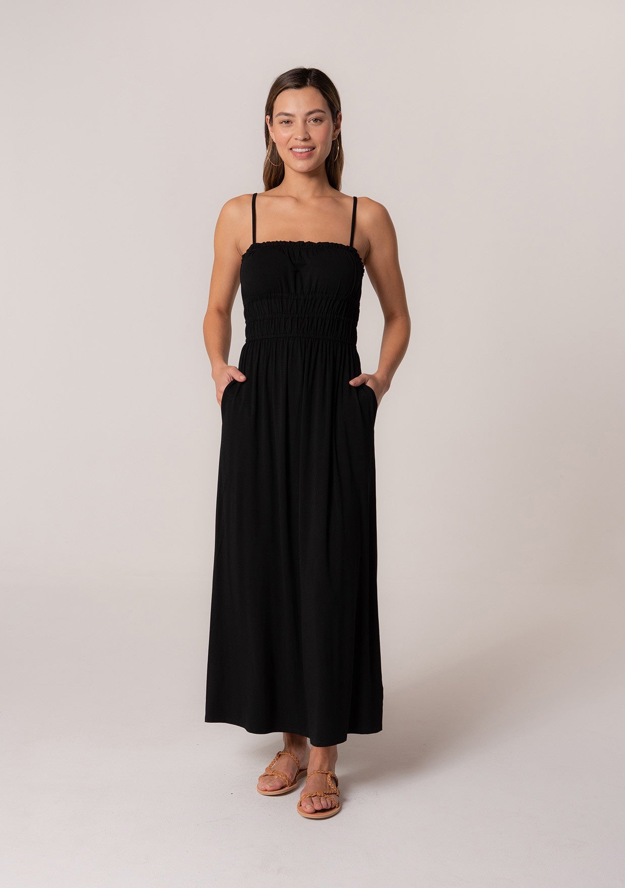 eliana maxi dress The Eliana Smocked Maxi Dress – Thread + Seed