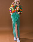 The Haley Corduroy Midi Skirt
