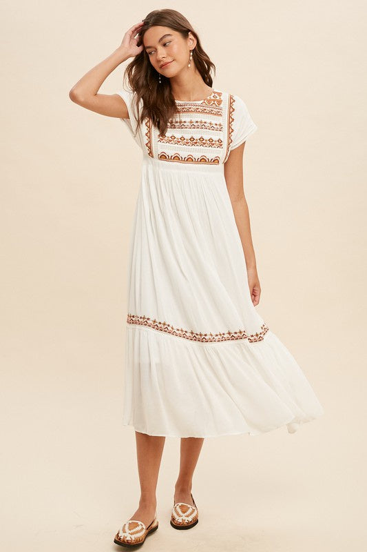 The Julia Geometric Embroidered Dress Thread + Seed The Julia Geometric Embroidered Dress Thread + Seed