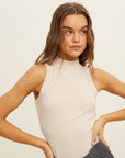 The Zola Ribbed Knit Mock Neck Top