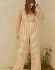 The Leith Striped Backless Jumpsuit