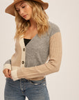 The Marley Colorblock Crop Cardigan