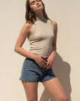 The Zola Ribbed Knit Mock Neck Top