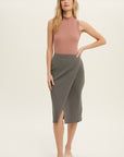 The Zola Ribbed Knit Mock Neck Top
