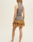 The Zola Ribbed Knit Mock Neck Top