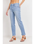 The Terri Clean High Rise Straight Leg Jeans by Just Black Denim - Light Wash