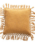 Square Slub Weave Tassel Pillow