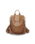 The Adi Front Zip Faux Leather Backpack