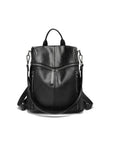 The Adi Front Zip Faux Leather Backpack