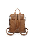 The Adi Front Zip Faux Leather Backpack