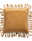 Square Slub Weave Tassel Pillow