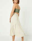 The Alicia Asymmetric Seam Midi Skirt