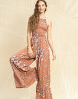 The Amara Floral Halter Jumpsuit
