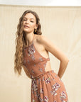 The Amara Floral Halter Jumpsuit