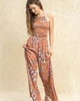 The Amara Floral Halter Jumpsuit