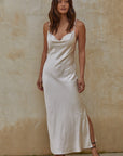 The Angelina Satin Cowl Neck Dress *Runway Exclusive*