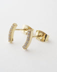 Crystal Arc Stud Earrings
